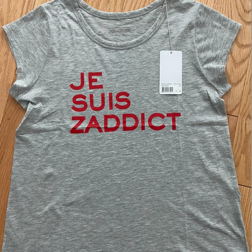 Zadig and Voltaire - Je Suis Addict Grey Tshirt - Woment's XS